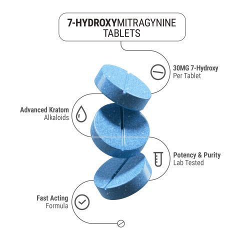 30mg 7-Hydroxy Tablets - Blueberry - Thumbnail 5