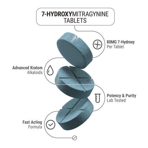 80mg 7-Hydroxy Tablets - Unflavored - Thumbnail 5