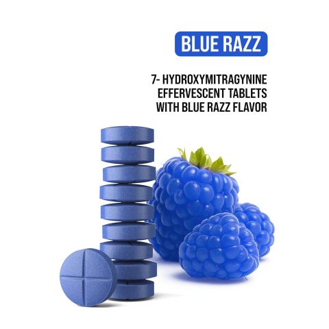 50mg 7-Hydroxy Effervescent Tablets - Blue Razz - Thumbnail 4