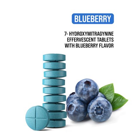 30mg 7-Hydroxy Effervescent Tablets - Blueberry - Thumbnail 4