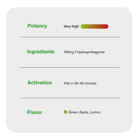 100mg 7-Hydroxy Tablets - Apple + Lemon - Thumbnail 8