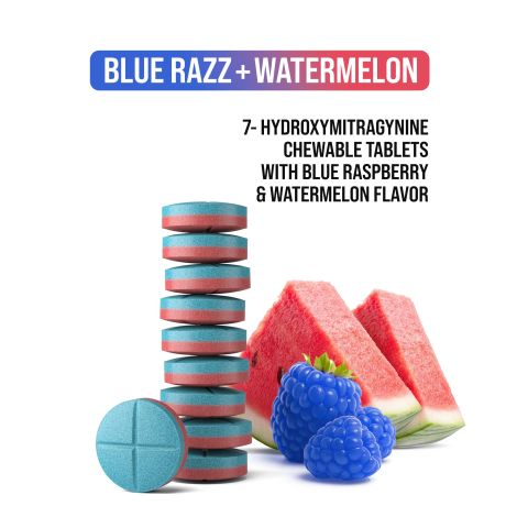 30mg 7-Hydroxy Tablets - Blue Razz + Watermelon - Thumbnail 4