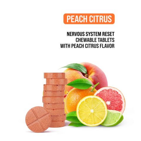 50mg Ashwagandha, L-Theanine, L-THP Tablets - Peach Citrus - Thumbnail 4