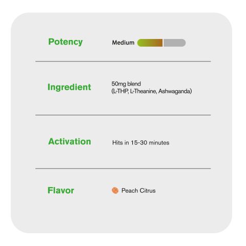 50mg Ashwagandha, L-Theanine, L-THP Tablets - Peach Citrus - Thumbnail 6