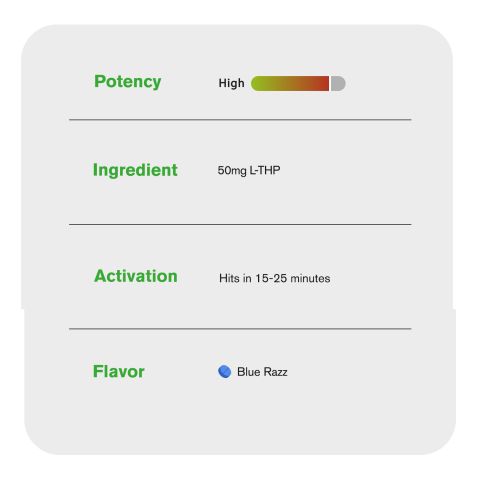 50mg L-THP Tablets - Blue Razz - Thumbnail 6