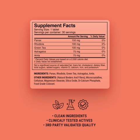 500mg - Natural Energy Boost - Mood Tablets - Thumbnail 9