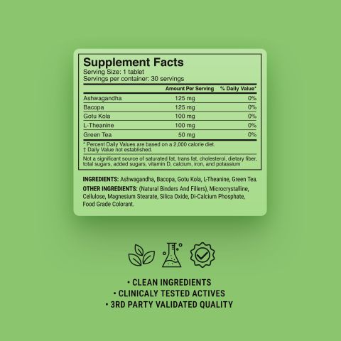500mg - Calm Focus - Mood Tablets - Thumbnail 9