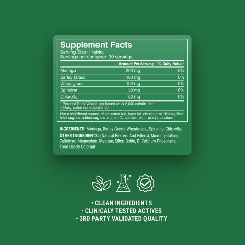 500mg - Green Superblend - Mood Tablets - Thumbnail 9