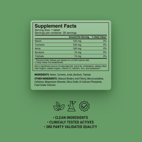 500mg - Clear Skin Detox - Mood Tablets - Thumbnail 9