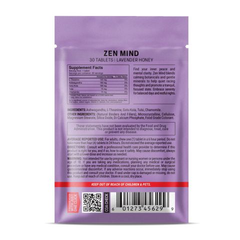 500mg - Zen Mind - Mood Tablets - Thumbnail 8