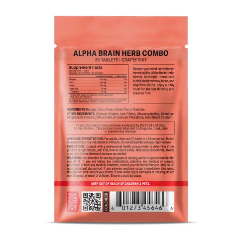 500mg - Alpha Brain Herb Combo - Mood Tablets - Thumbnail 8