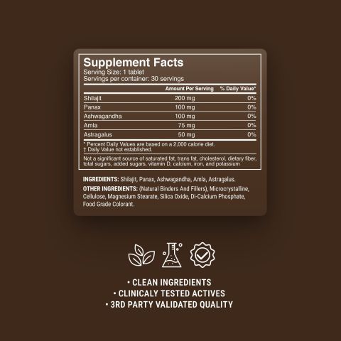 500mg - Shilajit Mineral Energy - Mood Tablets - Thumbnail 9