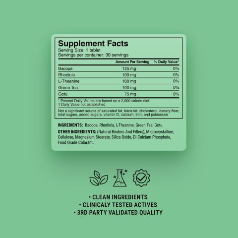 500mg - Study Work Productivity - Mood Tablets - Thumbnail 9