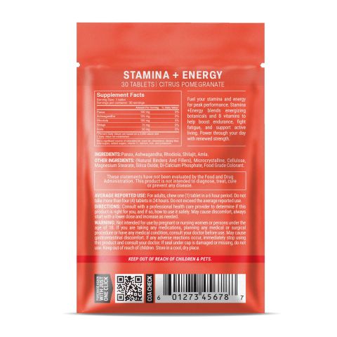 500mg - Stamina + Energy - Mood Tablets - Thumbnail 8