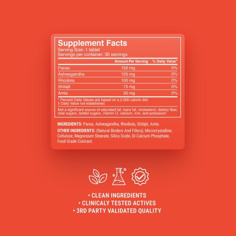 500mg - Stamina + Energy - Mood Tablets - Thumbnail 9