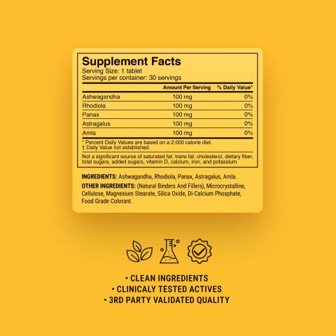 500mg - Daily Performance Adaptogen - Mood Tablets - Thumbnail 9